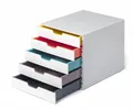 Produktbild: DURABLE Schubladenbox VARICOLOR, Durable 762527 Schubladenbox A4 (Varicolor Mix) 5 Fächer, mit Etikette
