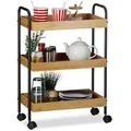 Produktbild: Relaxdays Rollwagen, Mehrfarbig, Holz, Metall, 50x70x28 cm, Esszimmer, Servierwagen