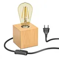 Produktbild: ledscom.de Tischlampe HITO, Holz massiv, eckig, inkl. E27 LED Retro gold max. 814lm extra-warmweiß 3-Stufen