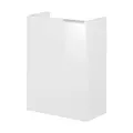 Produktbild: FACKELMANN Kara Waschbeckenunterschrank schmal – Unterschrank für Waschtisch im Gäste-WC (44 cm x 60 cm x 24,3 cm) – Türanschlag Links – SBC Badezimmerschrank hängend in Weiß Hochglanz