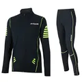 Produktbild: Airtracks Herren Winter Fahrradtrikot Langarm Set Pro - Thermo Fahrradhose Lang - Thermo Radtrikot Langarm Windstopper Atmungsaktiv Wram Fleece-schwarz-neon - S