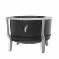 Produktbild: Masuria Rauchfreie Feuerschale 80cm⌀ Alpha 800 - Patentierte Rauchreduzierung bis zu 95% - Hergestellt in EU - Premium Feuertonne aus Edelstahl - Verstellbare Beine - große Ascheschublade - Schwarz