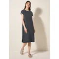 Produktbild: Sommerkleid CECIL, Damen, Gr. M (40), US-Größen, grau (volcanic grau), Web, 58% Baumwolle, 42% Polyester, unifarben, gerade kniefrei, Rundhals, Bündchen, Kleider Sommerkleid, soft und trageangenehm