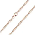 Produktbild: Materia Silberkette Rosegold Singapurkette für Damen glänzend K11, 925 Sterling Silber rosa 70 cm