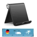 Produktbild: Faltbare Tablet Halterung 0-100° Schwarz – iPad, Galaxy & Smartphone kompatibel