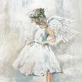 Produktbild: 20 Servietten My Angel Reiner ruhiger Engel Weihnachten Blumenkranz Deko 33x33cm