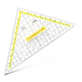 Produktbild: Aristo 1650/3 TZ-Dreieck mit abnehmbarem Griff (Hypotenuse 22,5 cm, Tuschenoppen, Facette an Hypotenuse, Plexiglas mit Tiefenprägung, Made in Austria) transparent
