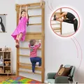 Produktbild: Physionics® Sprossenwand aus Holz - für Kinder und Erwachsene, 195x80x14cm,100kg Max- Kletterwand, Turnwand, Klettergerüst - Braun