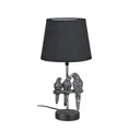 Produktbild: formano Stehlampe Antik-silberfarbene Papageienlampe mit schwarzem Stoffschirm 42cm Deko