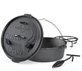 Produktbild: Küchenprofi Dutch Oven 5,5l 30cm BBQ Gusseisen Feuertopf Gusstopf Deckelheber