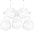 Produktbild: BRUBAKER Cosmetics - 5x Peeling- oder Massage Schwamm Badeschwamm Duschschwamm mit Aufhänger - Weiß