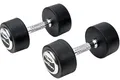 Produktbild: Deluxe gummierte Studio Hanteln schwarz/Bad Company Rundhanteln inkl. Chrom-Applikationen - 2 x 12,5 Kg Deluxe Hanteln