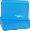 Produktbild: Relaxdays Unisex – Erwachsene Yogablock im 2er Set, Klötze f Übungen, Hartschaum