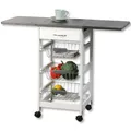 Produktbild: Kesper Küchenwagen Kiefernholz Stauraum Schublade Rollen Weiß 45/97x37x77 cm