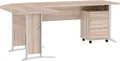 Produktbild: Winkelschreibtisch OFFICE LINE in Eiche Sonoma inkl. Rollcontainer, wechselseitig montierbar
