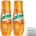 Produktbild: Mirinda Orange Getränke-Sirup für Wassersprudler 2er Pack (2x0,44l Flasche) + usy Block