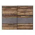 Produktbild: FORTE CLIF Schrank 270, Kleiderschrank, Schwebetürenschrank groß Vintage Schlafzimmer 2-türig, Holzdekor: Old – Wood Vintage / Betonoptik Dunkelgrau, 270 cm breit x 210.5 cm hoch x 61 cm tief