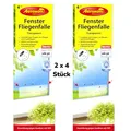 Produktbild: 2 x4 Stück Aeroxon Fenster Fliegenfalle Transparent Leimfalle Giftfrei Neu !!