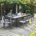 Produktbild: Ausziehbarer 10-Sitzer-Gartentisch 256/320 cm Albi Grau - Oviala - Grau