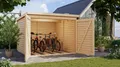 Produktbild: Karibu Fahrradgarage Serie 4 für 4 Fahrräder, 209x212 cm, Pultdach, vormontierte Tür