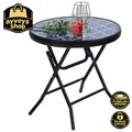 Produktbild: Beistelltisch Klappbar Wetterfest Klein Gartentisch Balkon Outdoor 60x60 cm