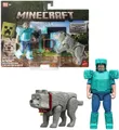 Produktbild: Mattel® Sammelfigur Minecraft JFR71 Movie Core Scale Steve + Wolf Actionfiguren Set=2 St.