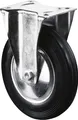 Produktbild: BS Rollen BS Transportrolle L410, Bockrolle, Rad-Ø 200 mm, Tragkr. 205 kg, Rollenlager, Lauffl. Gummi schwarz, Radk. Stahlfelge