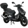 Produktbild: Mofaroller Mustang FI 50 ccm 25 kmh EURO 5 mattschwarz inkl. Topcase - Schwarz