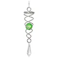 Produktbild: CIM Edelstahl Deko Windspirale - Little Crystal Twister Grün - Abmessung: 3x16cm - Inklusive 2 Glasobjekte mit Facettschliff - beliebig kombinierbar - inkl. Haken und Nylonschnur