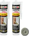 Produktbild: Isolbau Zement-Fix 2 x 300 ml Zementgrau Express Reperaturmörtel - Dichtungsmasse für Fugen & Risse im Innen- & Außenbereich, Kartusche