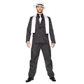 Produktbild: Gangster Boss Mens Fancy Dress 20s Mafia Pinstripe Anzug Erwachsene 1920er Jahre Kostüm