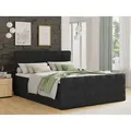 Produktbild: Boxspringbett Best Lux mit Fußteil, 2 Bettkästen, Bonell-Matratze und Topper (Schwarz (Inari 100), 140 x 200 cm) - Schwarz