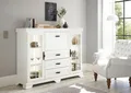 Produktbild: OTTO home Highboard Royal, eleganter Schrank, Hochkommode, Stauraumelement im Landhausstil, dekorative Rahmenoptik, Metallgriffe, viel Stauraum, 158 cm breit