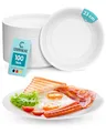 Produktbild: Commerline 100 Stück Pappteller KU23 Rund Ø23 cm | Einweggeschirr Kuchenteller Partygeschirr Partyteller | Einwegteller Papierteller Einmalgeschirr Imbissteller