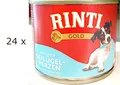 Produktbild: 24 x 185 g Rinti Gold mit echten Geflügelherzen (€ 8,32/kg)  Hundenassfutter