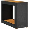 Produktbild: vidaXL Garten-Beistelltisch mit Holzplatte Schwarz Poly Rattan