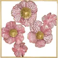 Produktbild: HOFMANN LIVING AND MORE Wanddekoobjekt Wanddekoration (1 St), rosa Blüten in goldfarbenen Rahmen