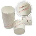 Produktbild: Muffin Backformen 25 Stück,Durchmesser 6,1 cm Happy Birthday rosegold Cupkake