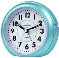 Produktbild: Atrium Wecker Analog Quarz ohne Ticken mit Licht und Snooze Hellblau Metallic A240-15