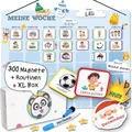 Produktbild: PANDABANDE® XL Wochenplaner Kinder [300 Magnete, XL Box, Routinen] - Montessori Spielzeug ab 3 Jahre - Ideal zum Wochentage Lernen, Kinderkalender