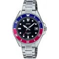 Produktbild: Casio Collection - Herren-Quarz-Armbanduhr Casual, Armband und Gehäuse aus Edelstahl in Grauer Farbe, schwarzes analoges Display - MDV-10D-1A3