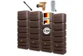Produktbild: 4rain Regentonne SLIM WOOD DECOR Wandtank-Set 1400 Liter darkwood