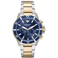 Produktbild: Emporio Armani AR11362 Chronograph Herrenuhr Edelstahl Blau 43 mm Quarz 50m Neu