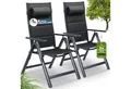 Produktbild: Casaria Gartenstuhl Bern Premium (2 St), Lehne 8-Fach Verstellbar Alu Gepolstert 120kg Belastbarkeit Wetterfest