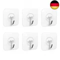 Produktbild: Selbstklebende Haken - 6 Stück Klebehaken Transparentes 5 KG (max.),