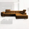 Produktbild: NEXT COLLECTION Ecksofa WILD L-Form mit Bettkasten und Schlaffunktion Easy Clean mit verstellbaren Kopfstützen, 275x203x90 Vena 2 Gold