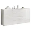 Produktbild: Stella Trading SPICE Sideboard in Hochglanz Weiß - Moderne Kommode mit viel Stauraum für Ihren Wohnbereich - 165 x 80 x 40 cm (B/H/T)