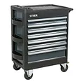 Produktbild: STIER Werkstattwagen Premium, leer und unbestückt, mit Kunststoffabdeckung, Schubladen mit Soft Close Funktion, 6 Hängefächer, Gummi-Rollen mit Bremsen, Zentralverriegelung, Montagewagen, max. 500kg