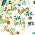 Produktbild: qingmeng Babyparty Deko Konfetti | 100 Stück Baby Shower Deko Konfetti Junge Mädchen Grün | Baby Party Dekoration Neutral | Babyparty Tisch Dekoration Servietten Konfetti Party Baby Dusche Zubehör