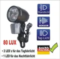 Produktbild: 80 Lux Fahrrad Beleuchtung Scheinverfer Dynamo Nabendynamo Licht nach STVZO Neu